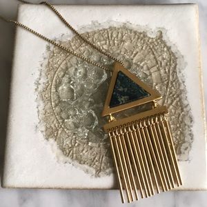 Madewell long geometric stone necklace